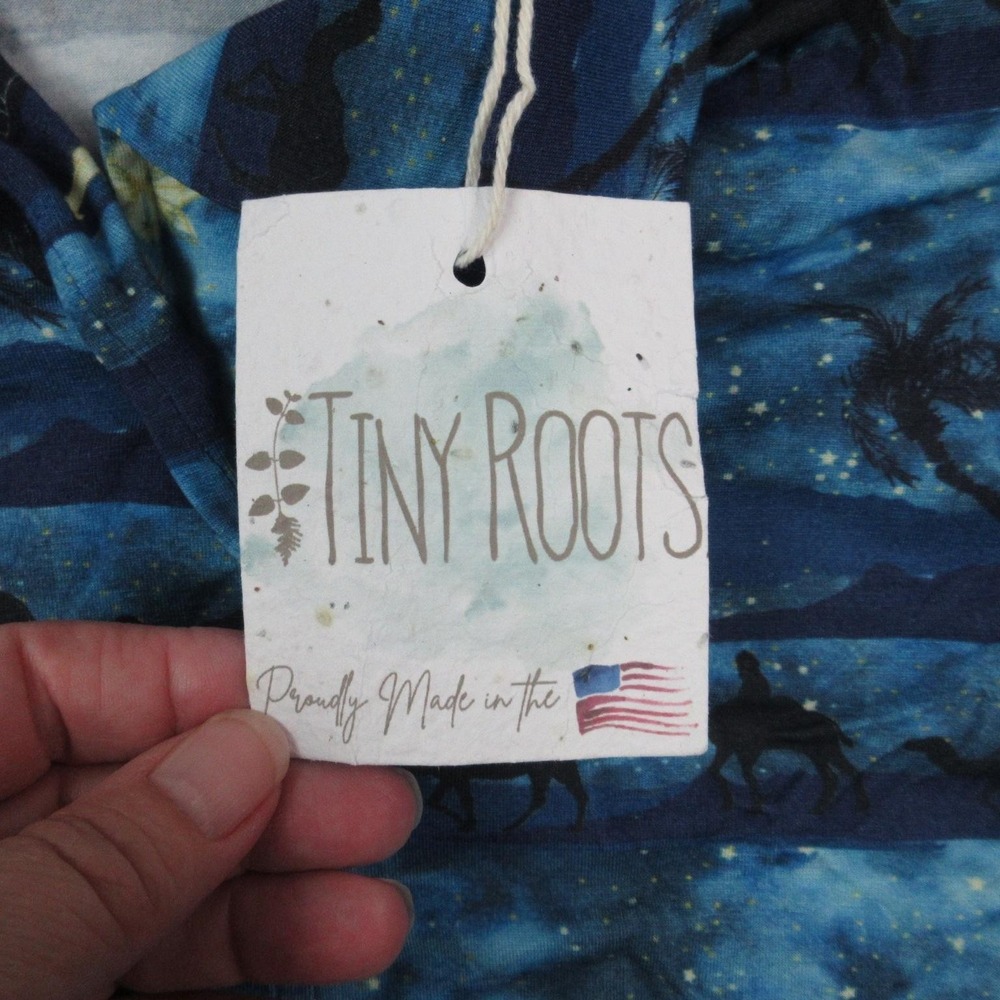 Tiny Roots Pajama Set Womens Small Blue Nativity Christmas TENCEL Modal NWT - Picture 6 of 16
